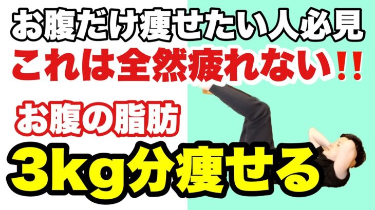 【たった2分】全く疲れない腹筋！ラクラクお腹の脂肪3㌔落ちる！お腹痩せ・浮き輪肉痩せ