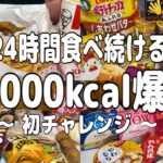 【10000kcal超】朝から夜まで24時間好きなだけ爆食。大量のホイップクリームを使って思う存分楽しむ【爆食】【チートデイ】