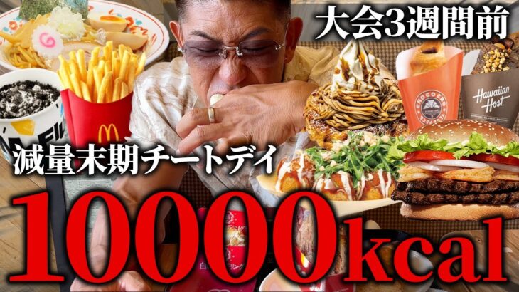 【減量末期チートデイ】大会3週間前に1日10000kcalを目指して食べまくった結果【寺島遼】