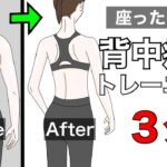 【背中痩せ】座ったままワキのハミ肉を減らす３分間トレーニング。姿勢改善、二の腕痩せにも効果的。